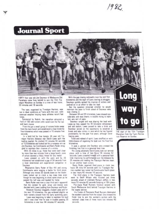 Traralgon Marathon, The Journal, 1982